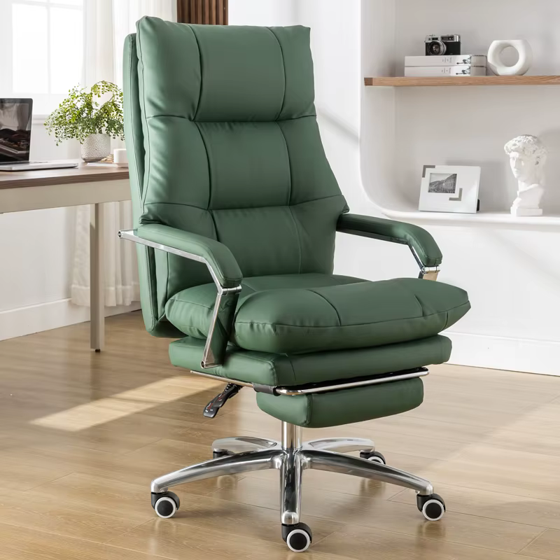 Chaise De bureau ergonomique De luxe en cuir moderne pivotant inclinable
