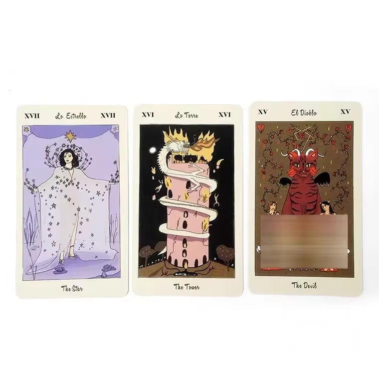 1 pièces Deck Tarot De Carlotydes cartes De tarot A 78 cartes jeux De société anglais complets ami fête divertissement jeu De société fourniture De fête