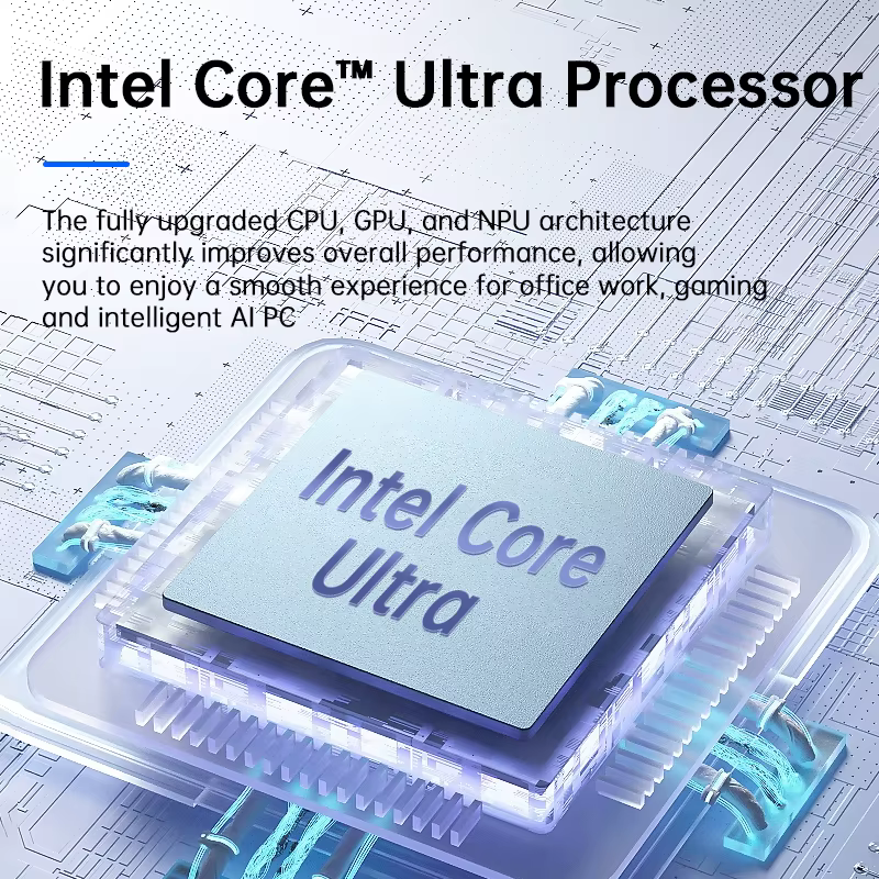 Ordinateur de jeu TOPC Intel Core Ultra 5 235H-ES/Ultra 7 255H-ES/Ultra 9 285H-ES 2*DDR5 2*M.2 2280 SSD Win11 Wifi6E BT5.3 OCulink
