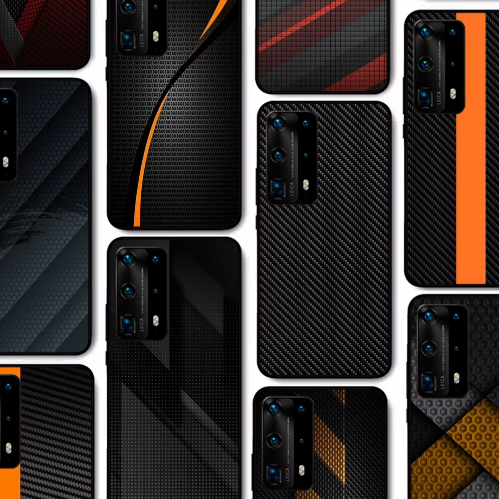Coque de téléphone en fibre de carbone pour voiture, Huawei P 8 9 10 20 30 40 50 Pro Lite Psmart Honor 10 lite 70 Mate 20lite