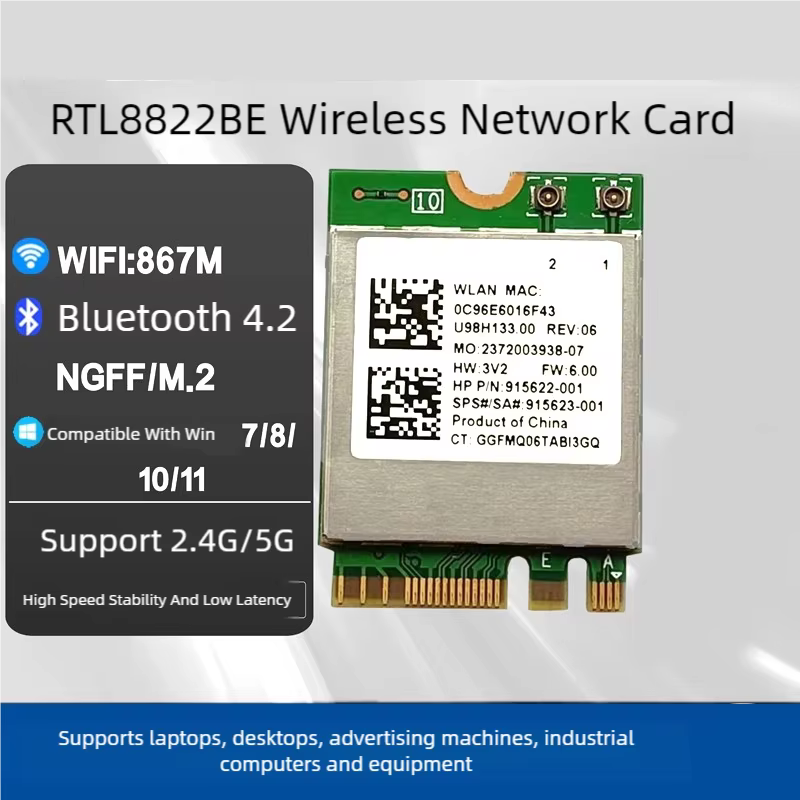 RTL8822BE carte réseau double bande 867M +