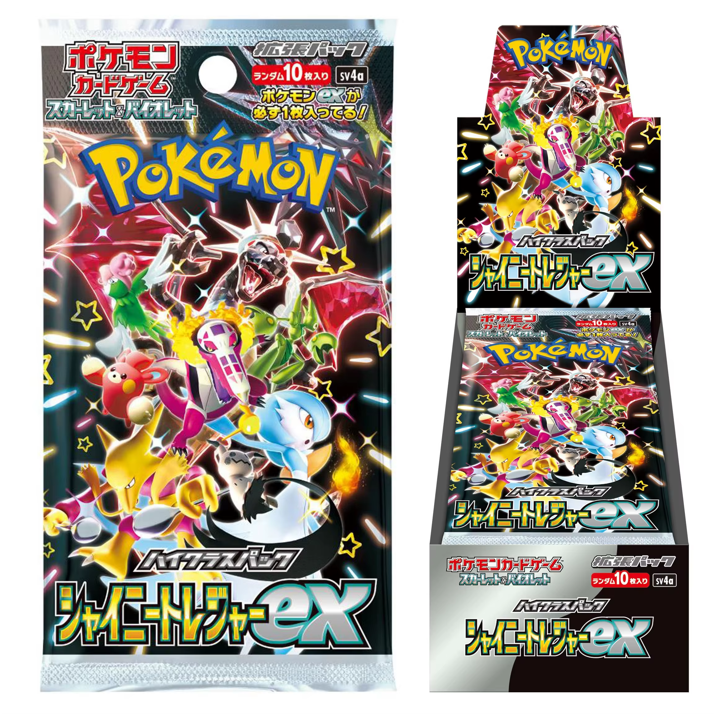 Jeu de cartes à collectionner Pokemon Shiny Treasure Ex Sv4a, cartes flash japonaises originales, paquet de boosters, en stock, pour collectionneurs adultes, cadeau
