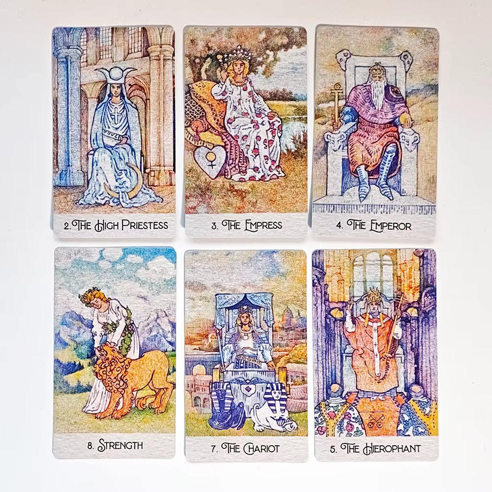 Jeu de Tarot classique rédissuré, 78 cartes de Tarot 12x7cm, dessinées avec stylos à bille imprimés sur papier cartonné Double relief 350GSM