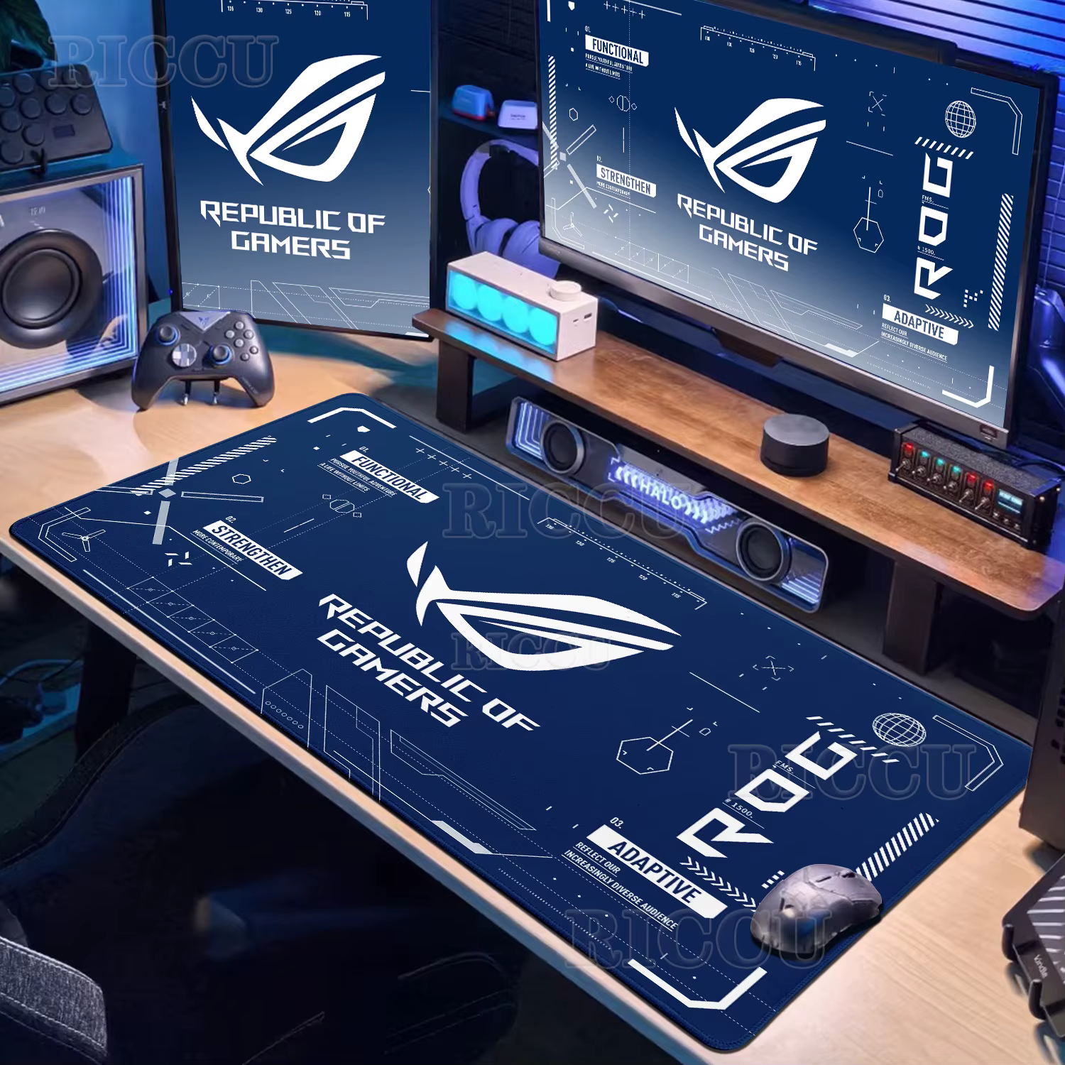 Grand tapis de souris ASUS de jeu sur PC