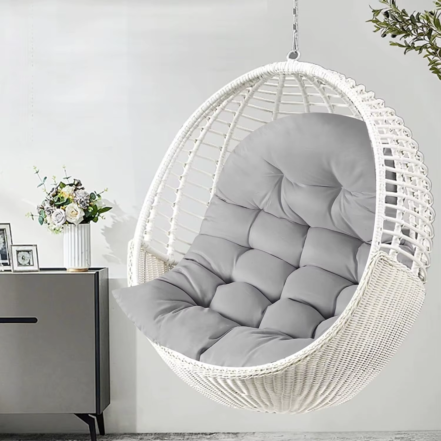 Coussin de remplacement pour chaise suspendue, avec rembourrage épais, pour chaises suspendues de patio, balcon, jardin, 80x120CM