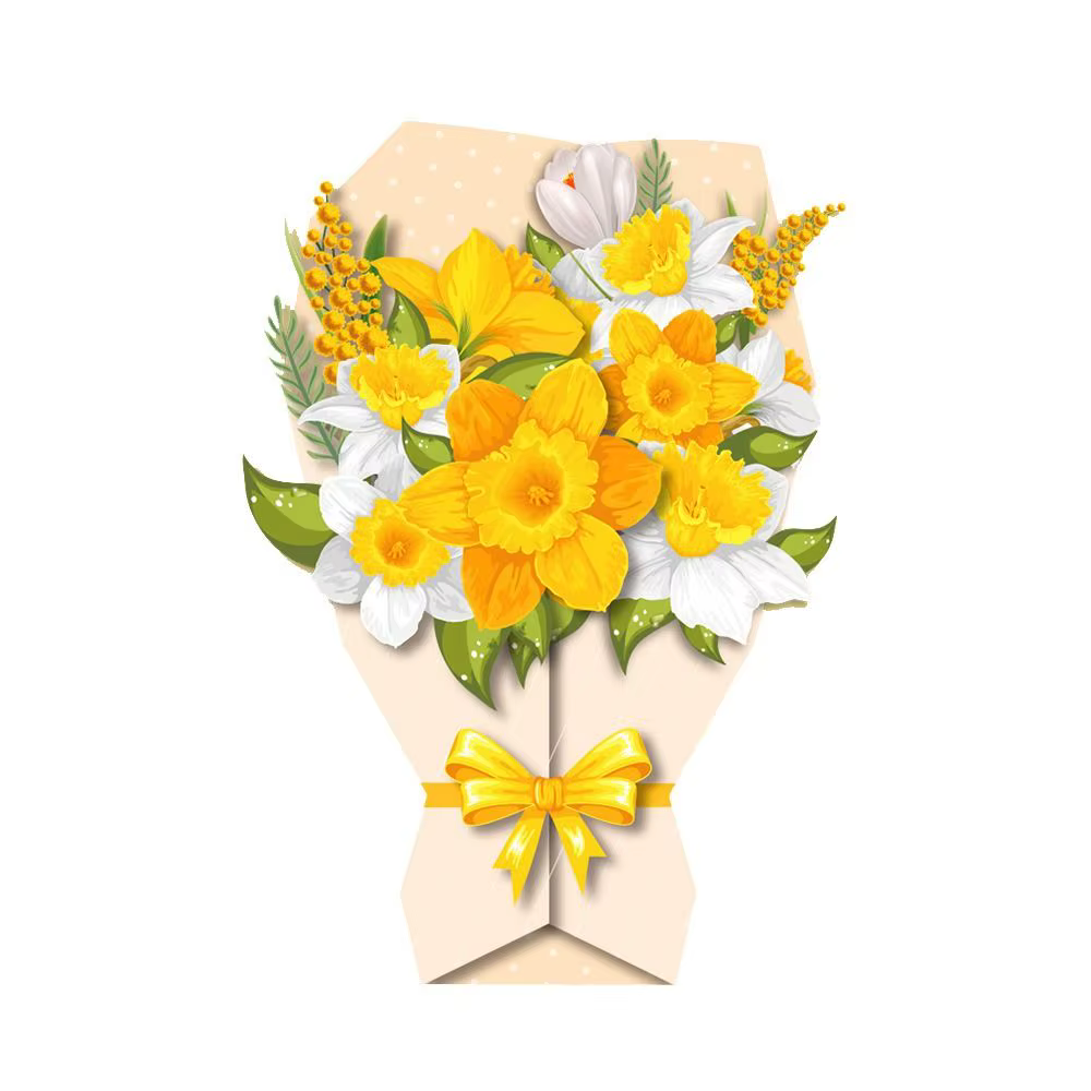 Carte postale 3D Fleurs de remerciement Tournesol/Rose/Œillet Bouquet de fleurs DIY Carte de vœux Artisanat papier exquis Carte de vœux