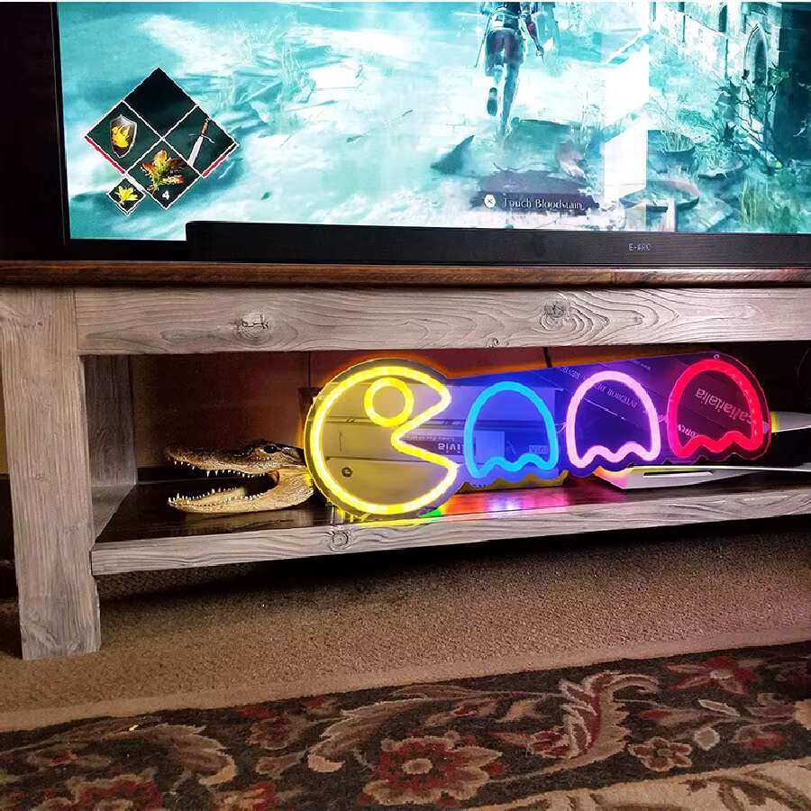 Enseigne au néon de jeu pour la décoration de salle de jeux