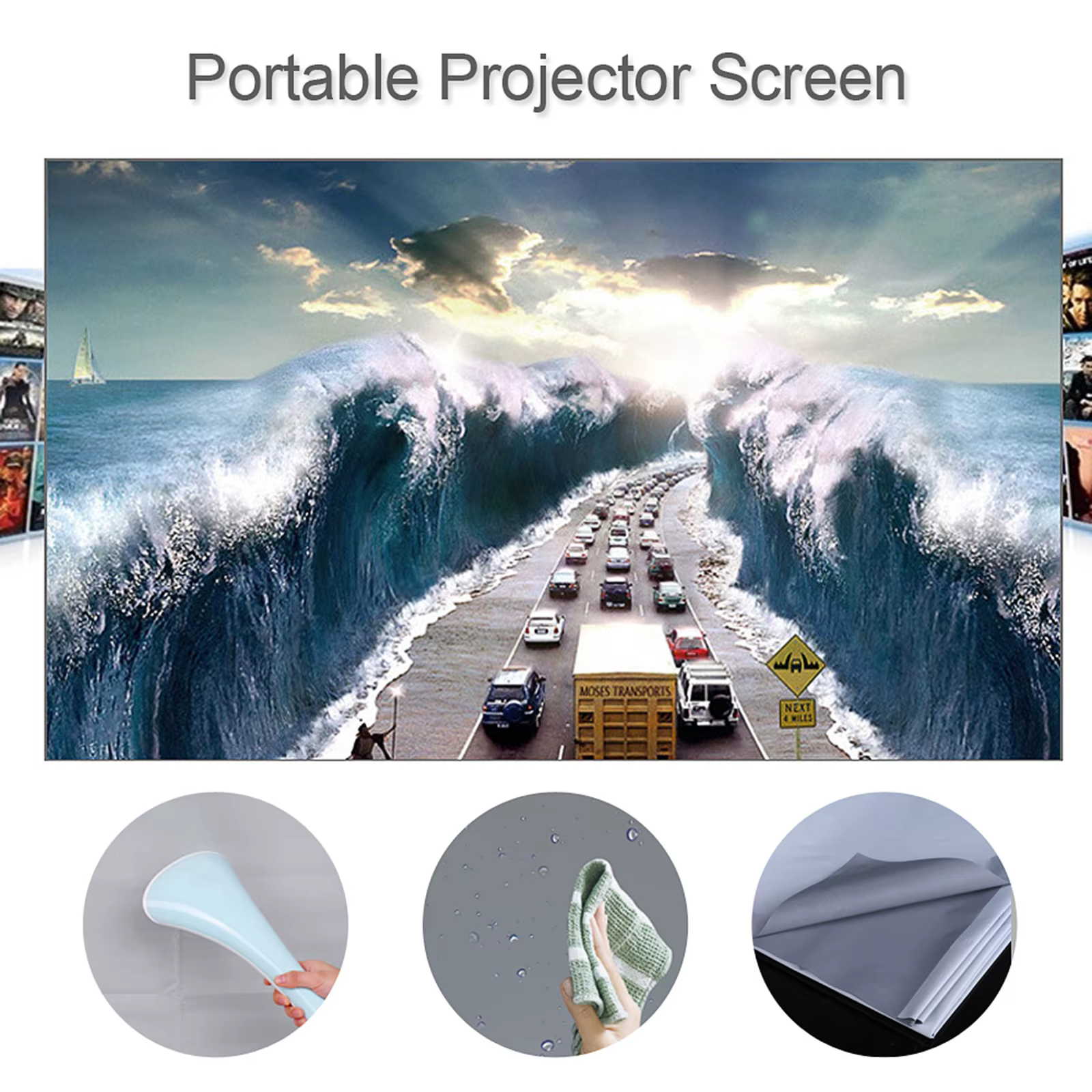 Écran de projection portable anti-lumière