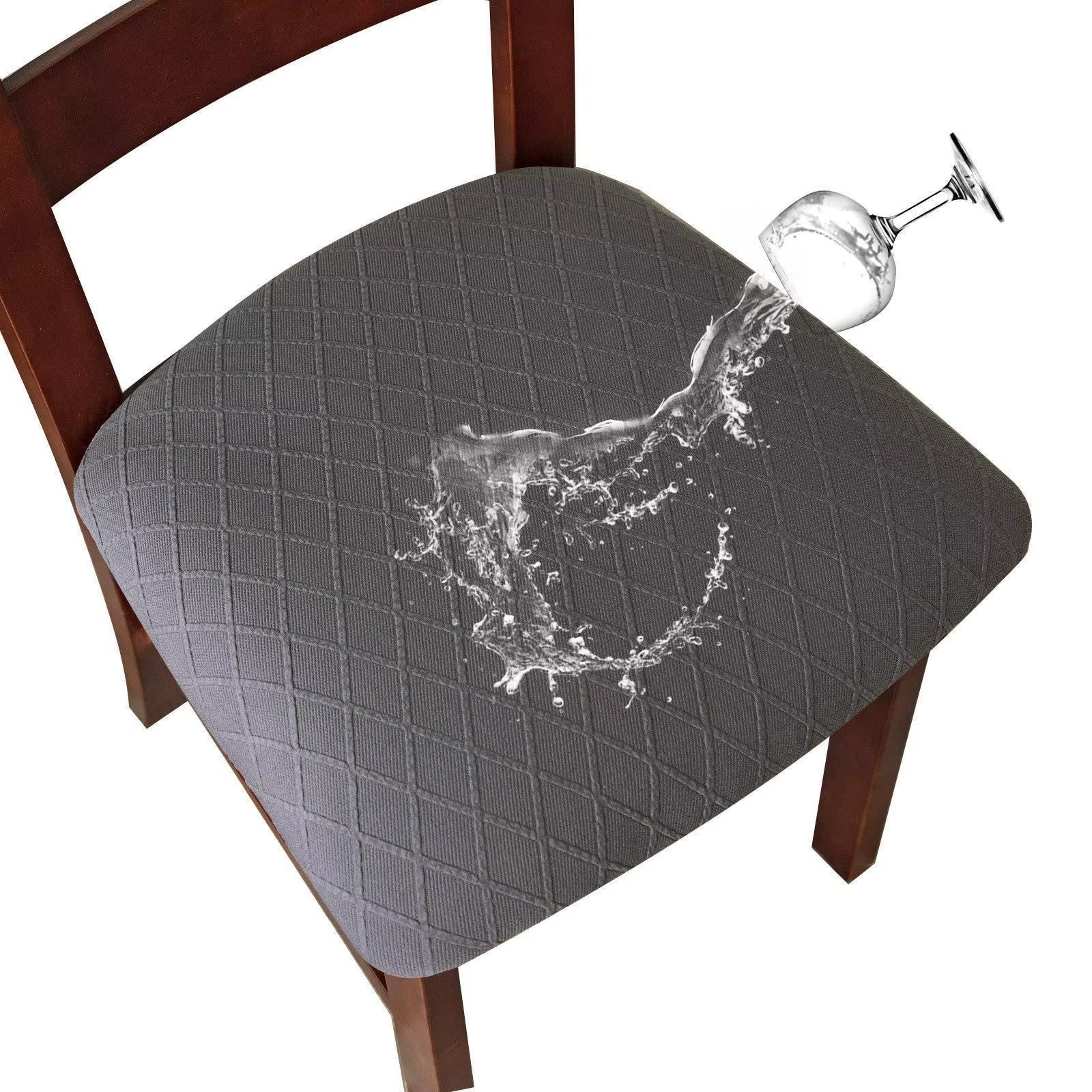 Housse de siège de chaise imperméable, housse de chaise de salle à manger, amovible, lavable, élastique, pour chaise de salle à manger rembourrée