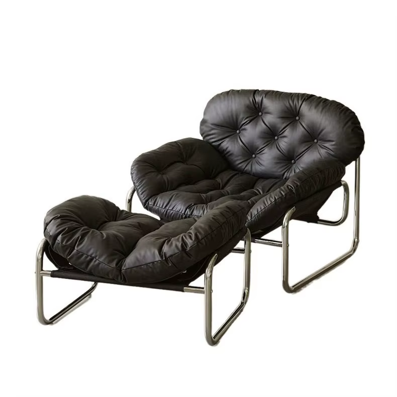 Chaise de canapé simple minimaliste, lumière de luxe, salon, paresseux, décontracté, crème, médiéval, facilement, style Kevin, chaise rétro
