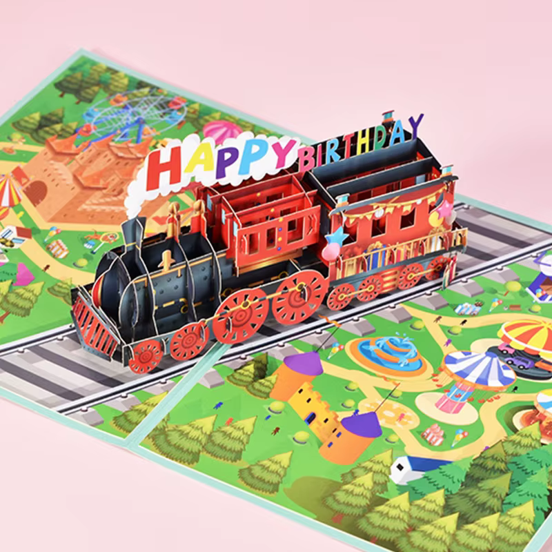 Carte Pop-Up 3D pour anniversaire, carte de vœux avec enveloppe, faite à la main