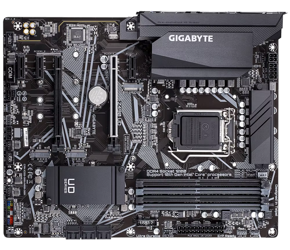 Carte mère GIGABYTE Z490 UD LGA 1200 4×DDR4 128 Go PCI-E 4.0