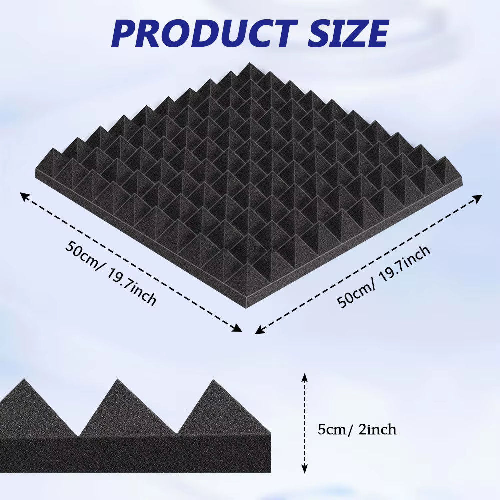 Panneaux acoustiques insonorisants en mousse pyramidale pour studio