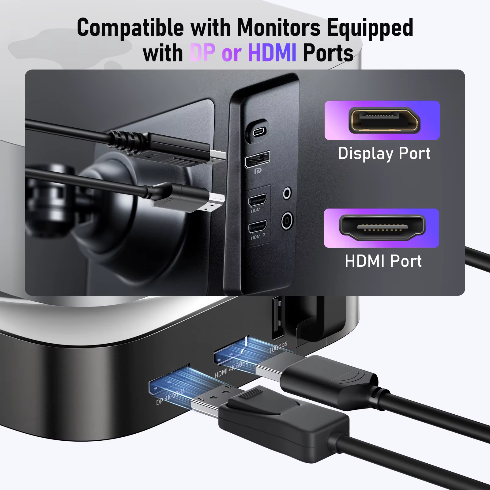Station d'accueil Lemorele Macmini M4 DocK USB HUB 4K@60Hz HDMI DP