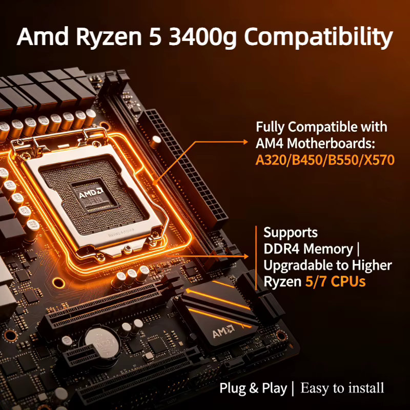 Processeur AMD Ryzen 5 3400G 4 cœurs 8 threads 4