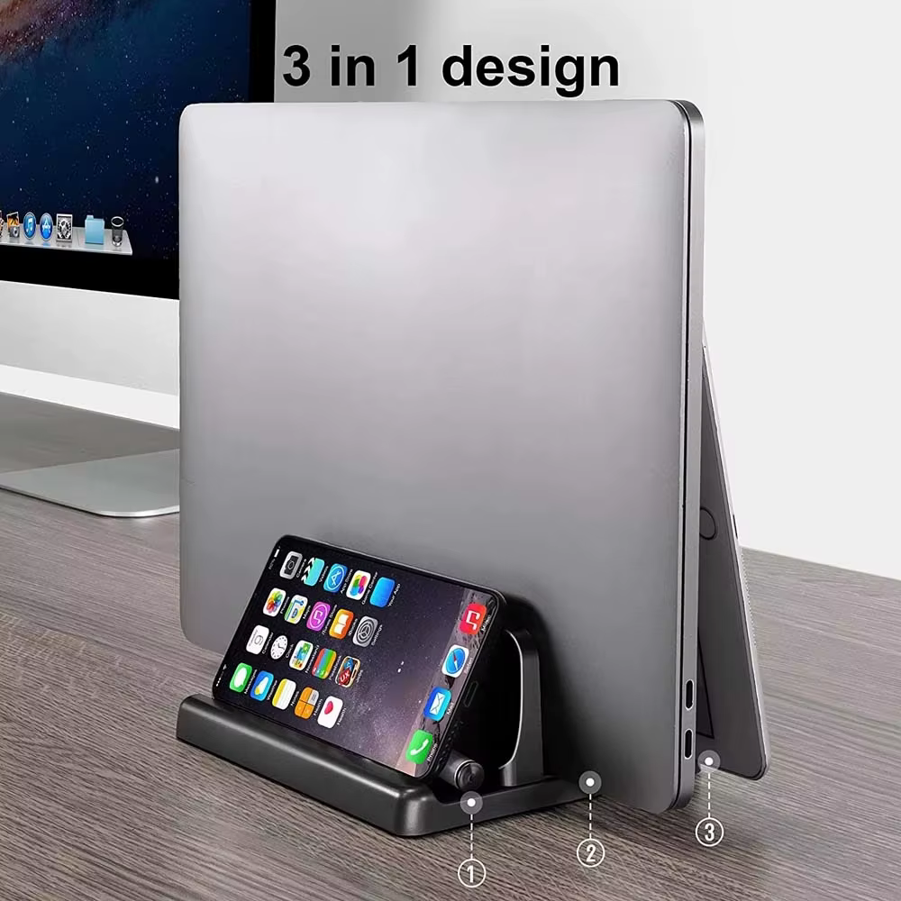 Support Vertical pour ordinateur portable de bureau 4 en 1