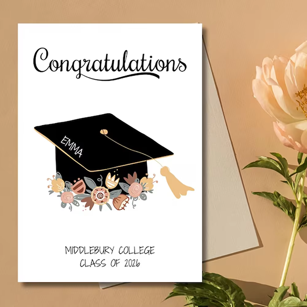 Carte de Remise de Diplôme Personnalisée avec Enveloppe – Promotion 2026 – Cadeau de Félicitations pour Étudiant – Cérémonie de Remise de Diplôme – Salutation Amusante et Kawaii pour Nouveau Diplômé
