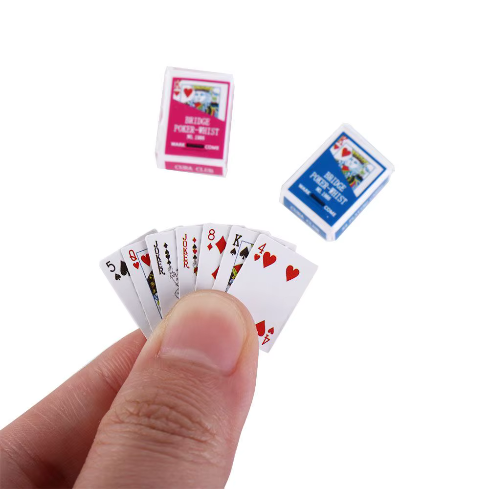 Mini cartes à jouer miniatures pour poupées mignonnes, jeu de poker, accessoire de décoration pour la maison, haute qualité