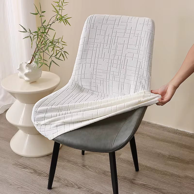 Housses de chaise de salle à manger courbées de style nordique