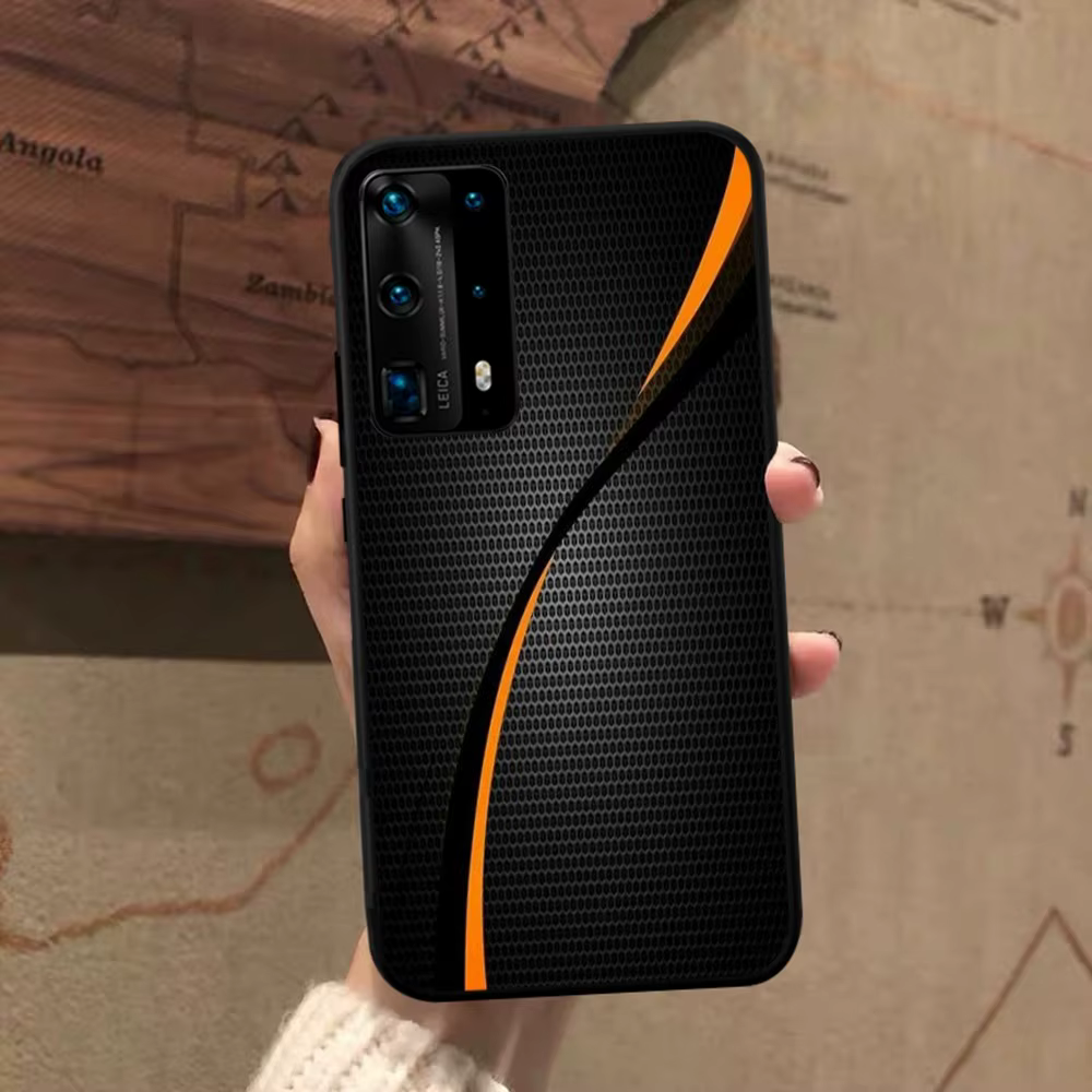 Coque de téléphone en fibre de carbone pour voiture, Huawei P 8 9 10 20 30 40 50 Pro Lite Psmart Honor 10 lite 70 Mate 20lite