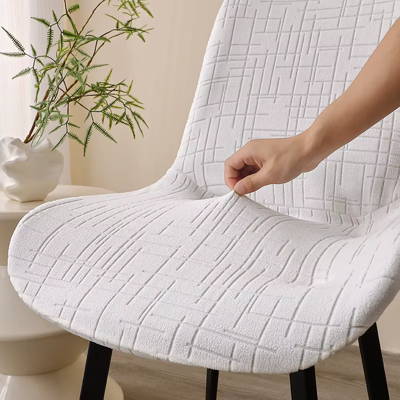 Housses de chaise de salle à manger courbées de style nordique