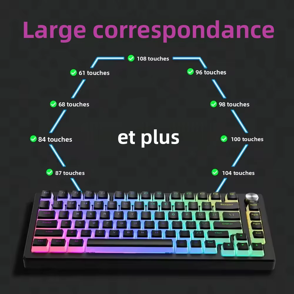 Capuchons de touches pour Corsair Razer SteelSeries Akko Keychron clavier mécanique de jeu Double injection PBT rétro-éclairé Keycap profil OEM Keyset