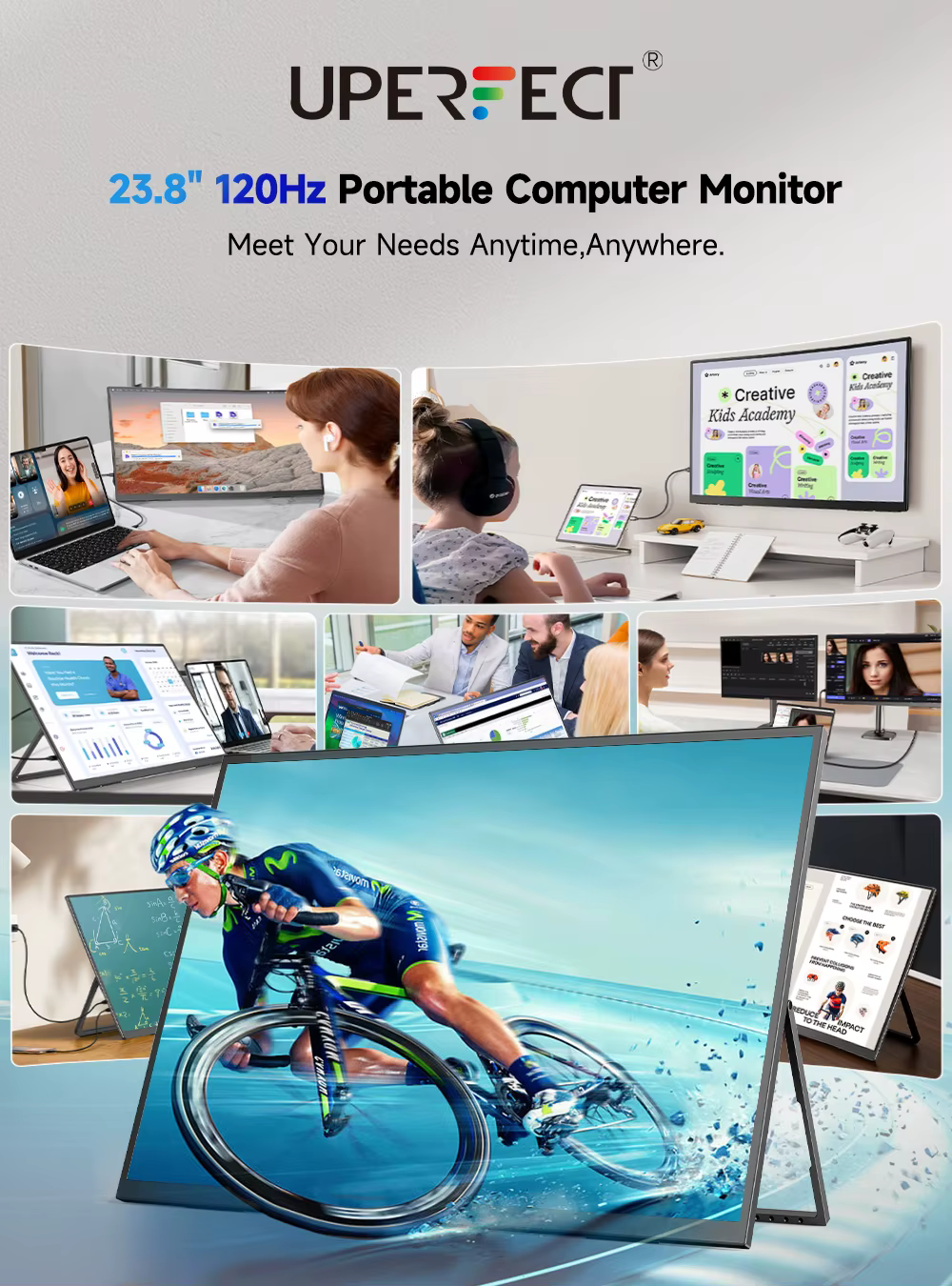 Uperfect 24 pouces 120Hz portable moniteur d'ordinateur de jeu