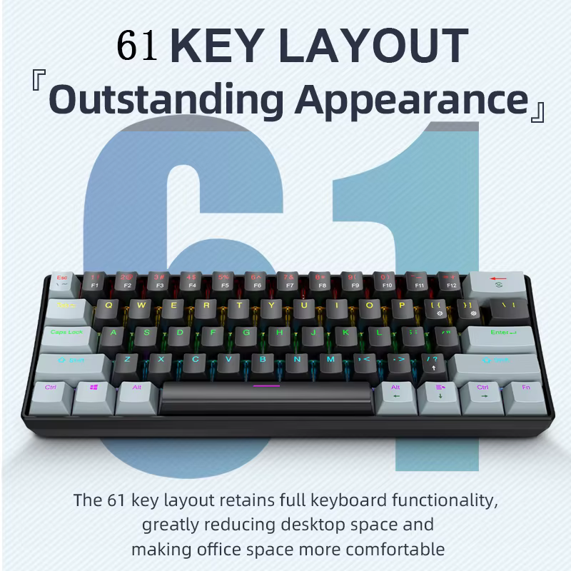 Clavier Mécanique APAYADO K61 60% Filaire RGB Phantom
