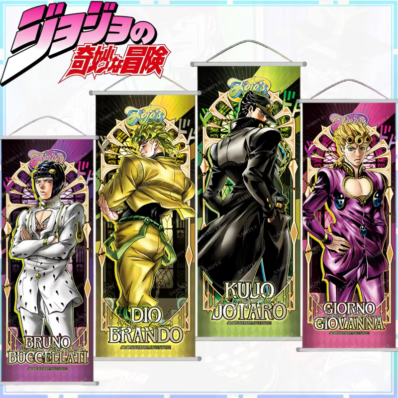 Affiche murale décorative JoJo's Bizarre Adventure Jotaro Kujo Dio Brando Giorno Giovanna 25*70cm