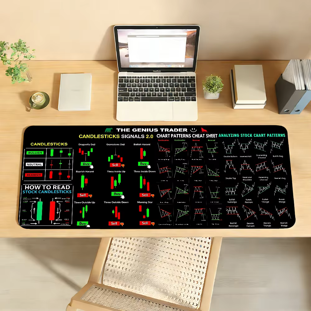 Tapis de souris avec graphique des cours des crypto-monnaies BTC