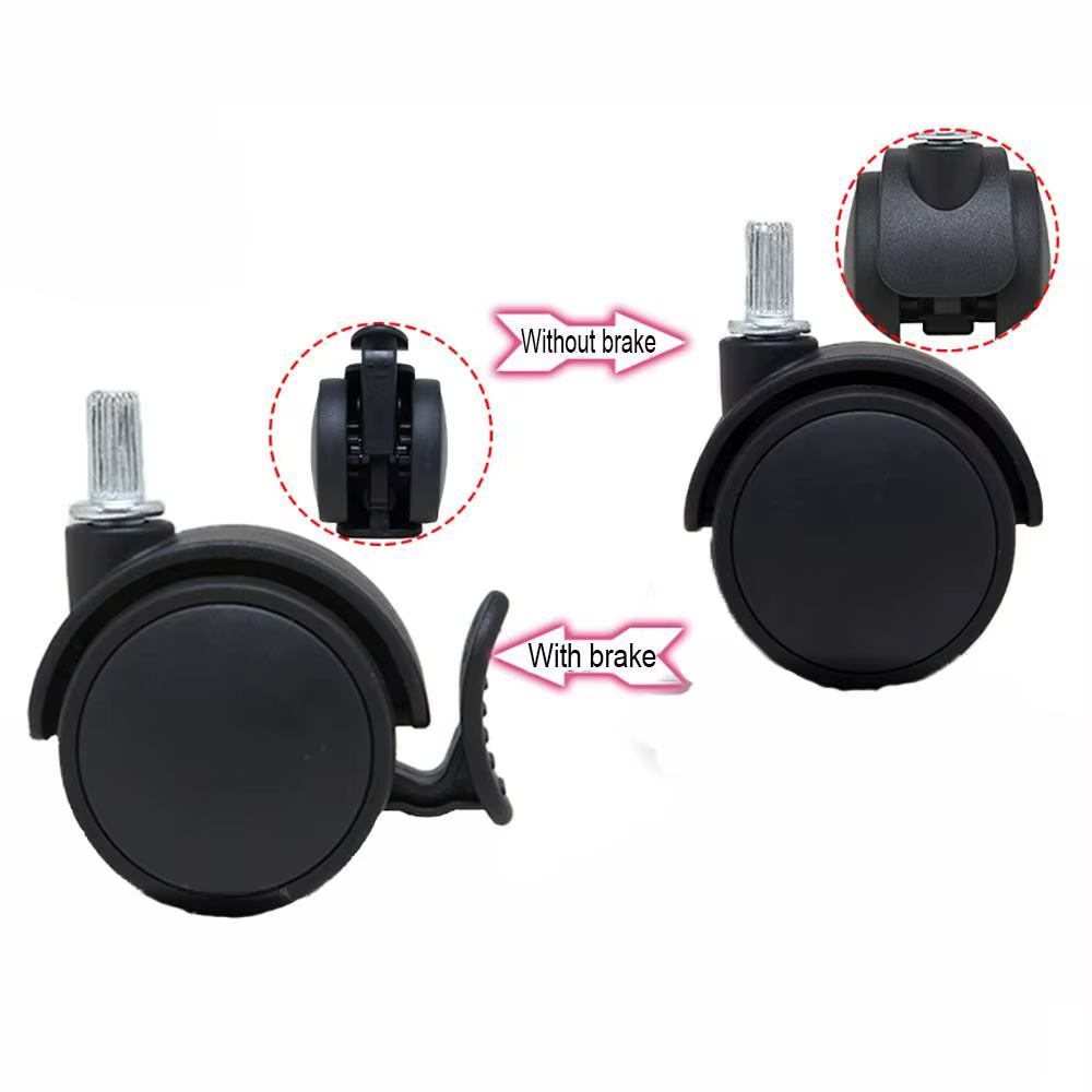 Outil 1.2/2 pouces meubles roues universelles roue de remplacement 360 ° Roulette de chaise de bureau rotative en