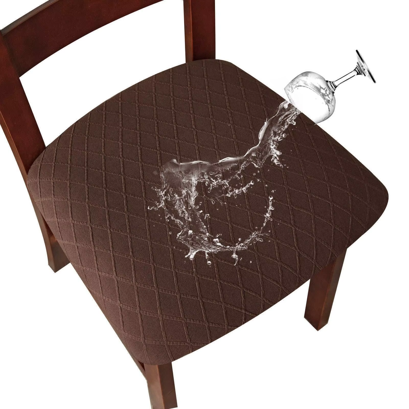Housse de siège de chaise imperméable, housse de chaise de salle à manger, amovible, lavable, élastique, pour chaise de salle à manger rembourrée