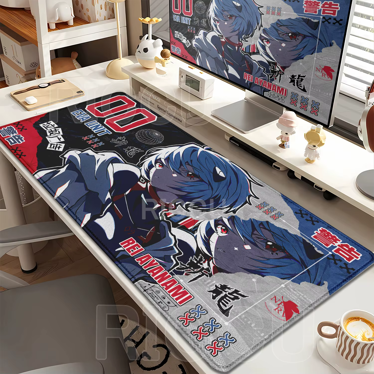 Grand tapis de souris E-E-Evangelione XXL pour gamer