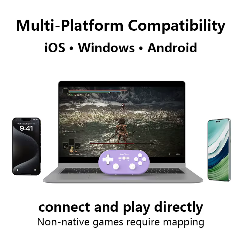 Q37 contrôleur de jeu sans fil Bluetooth Micro jeu Mini manette Hall Joystick pour PC Windows Android IOS téléphone