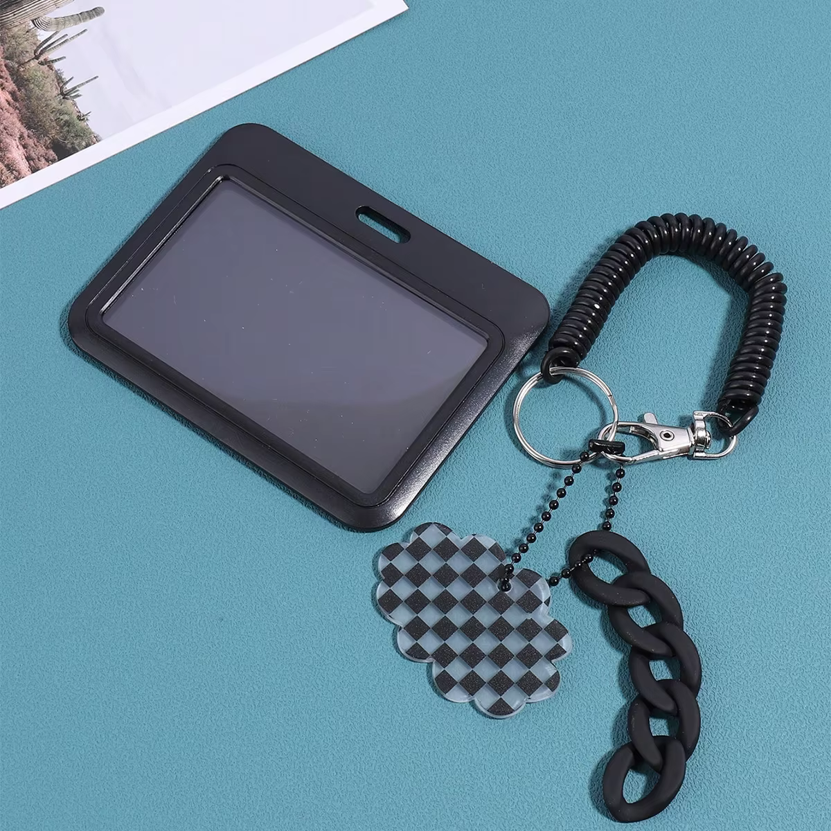 Porte-cartes Kpop de style noir