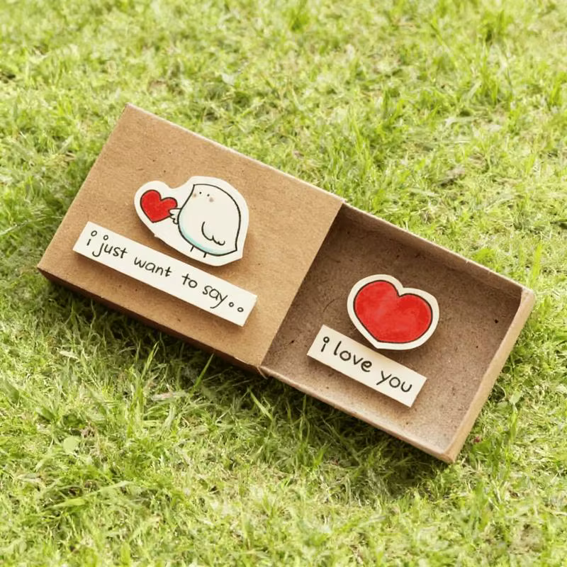 1 pièce - Boîte à messages romantique « Je t'aime » - Cadeau fait main - Carte pour la Saint-Valentin, anniversaire, mariage - Surprise pour elle/lui 