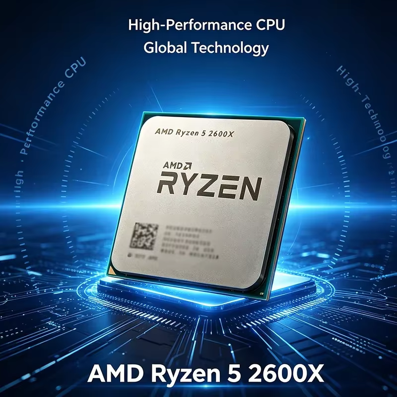 Processeur de bureau gaming AMD Luculent Ryzen 5 R5 2600X 6 cœurs 12 threads 3