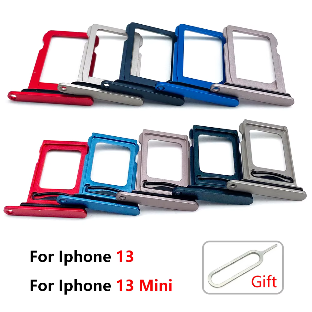 Nouvelle double carte pour IPhone 13/13 mini/13 Pro/13 Pro Max, plateau de carte SIM, fente de puce, support de tiroir, adaptateur, accessoires + broche
