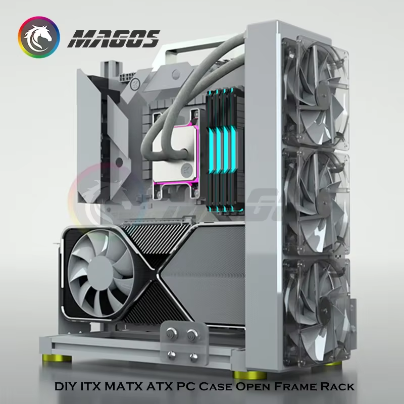 Armoire de jeu MOD ITX MATX, boîtier PC, cadre ouvert, tour ATX créative en aluminium, support de châssis d'ordinateur de jeu de bureau, bricolage