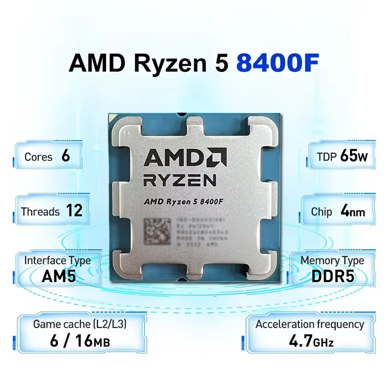 Processeur AMD Ryzen 5 8400F AM5 4 nm pour jeux