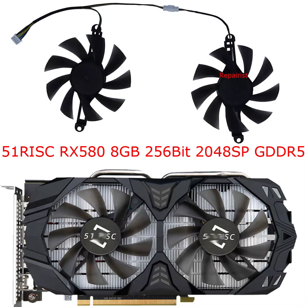 Ventilateur de carte vidéo de refroidissement graphique pour 51risc RX6600M 8GB