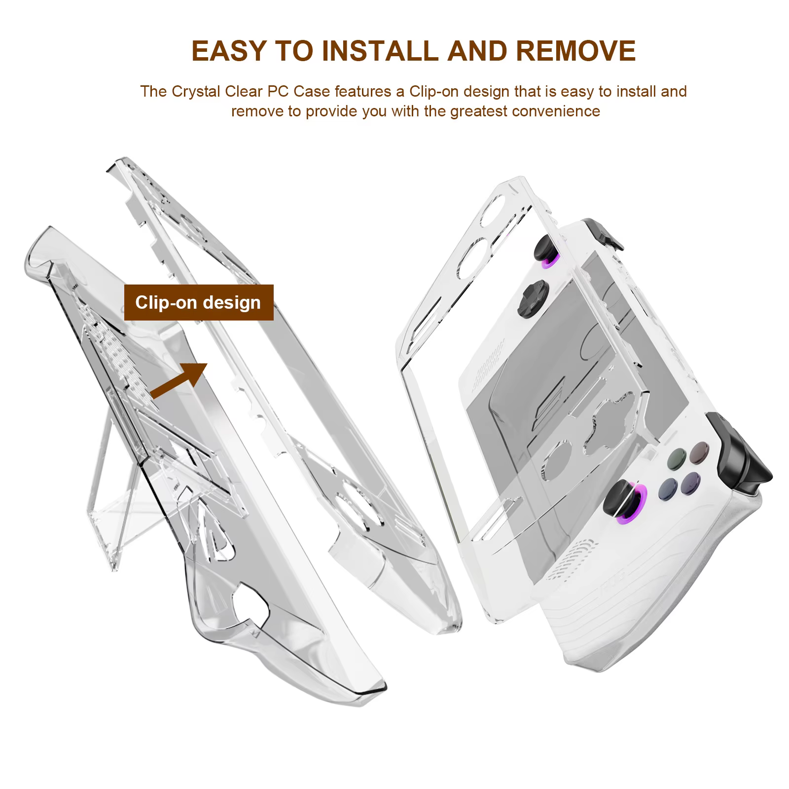 Pour ASUS Rog Ally étui transparent avec support support PC couverture de protection complète coque antichoc pour ROG ALLY accessoires