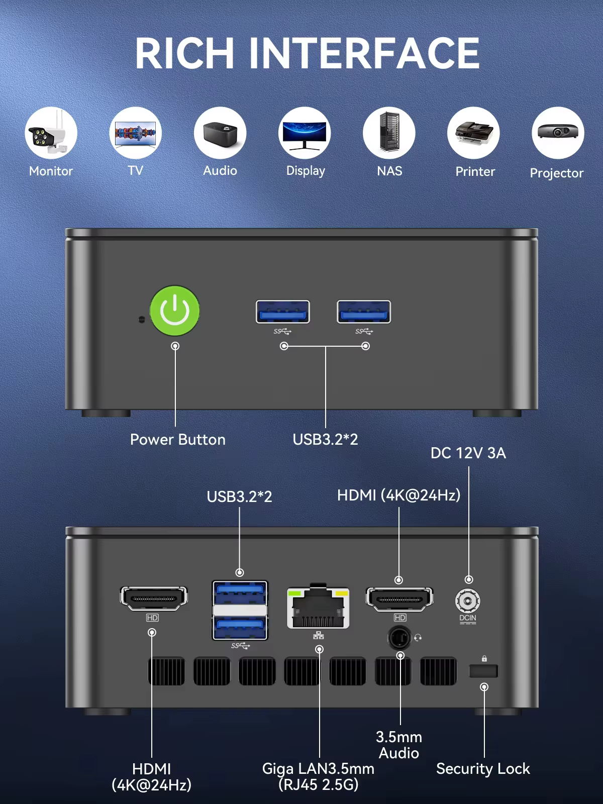Mini PC GMKtec G3 Pro Intel Core i3-10110U