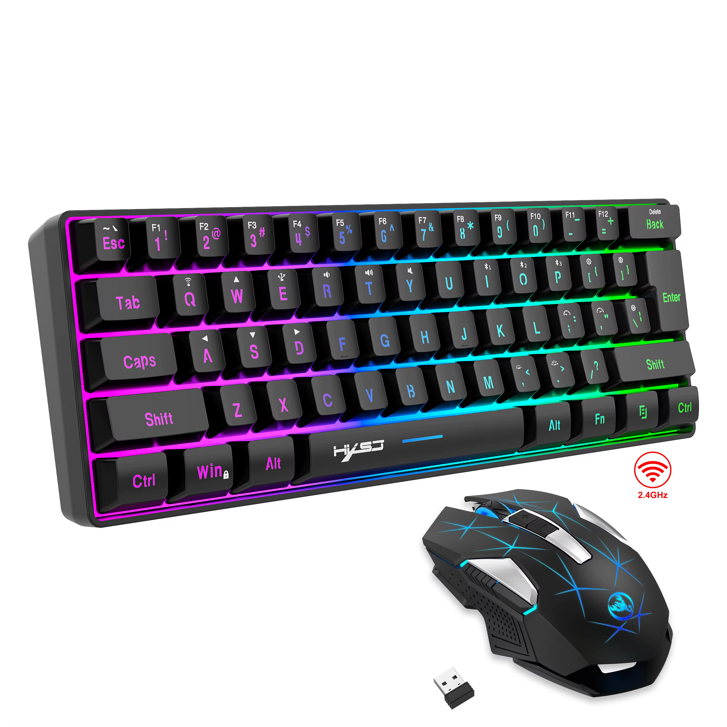 Ensemble clavier et souris de jeu sans fil 60%