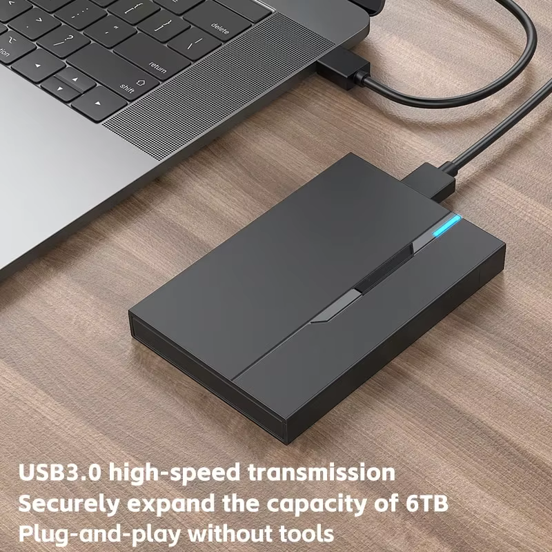Boîtier de disque dur externe USB 3.0, 2.5 pouces, 6 to, prend en charge 7mm 9.5mm SATA SSD HDD pour ordinateur portable