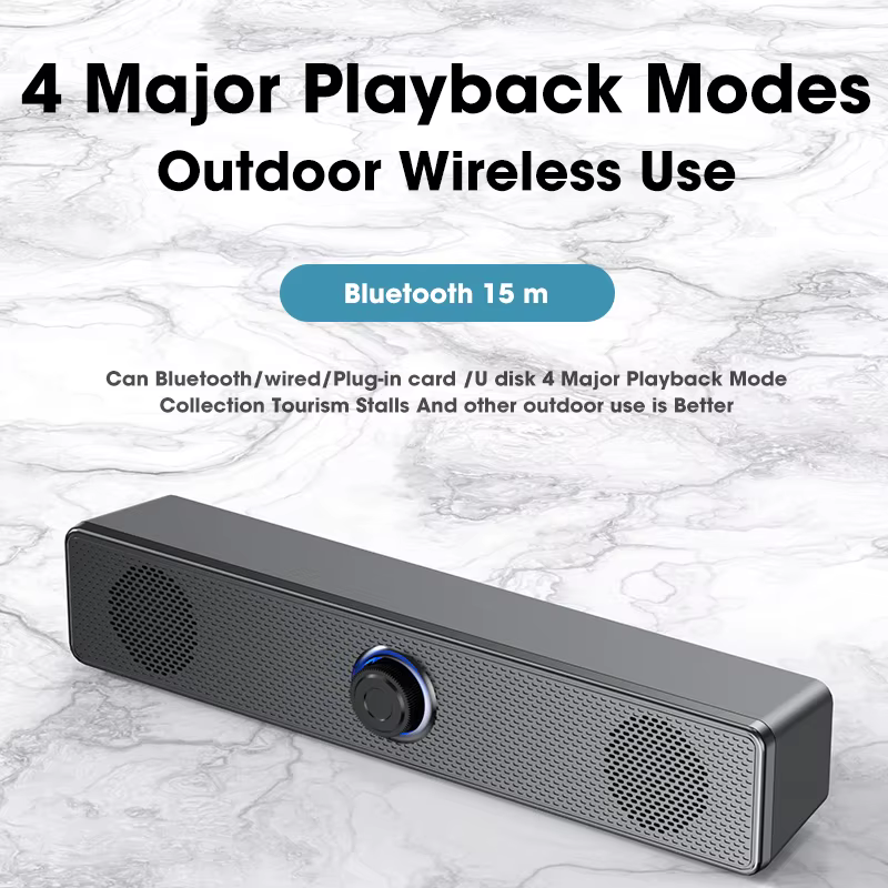 Barre de son pour PC, haut-parleur Bluetooth filaire/sans fil