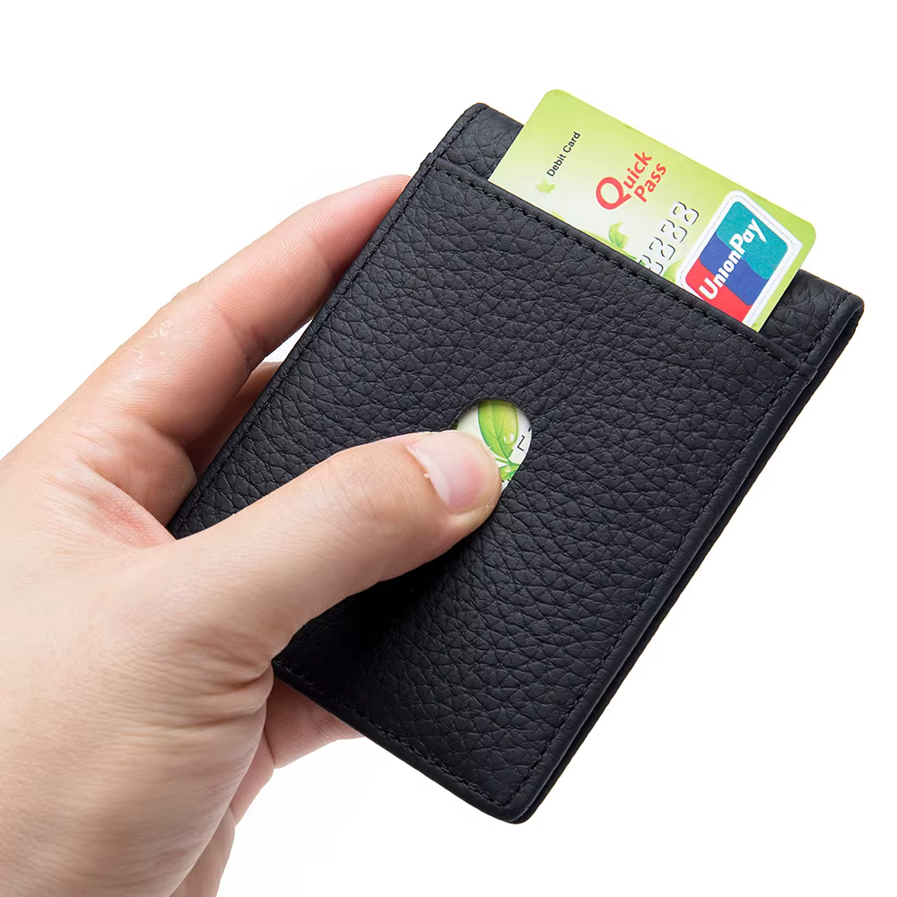 Porte-cartes en cuir de vachette pour hommes, planificateur de conducteur, porte-cartes d'affaires, porte-cartes de crédit, sac à main fin, couverture RFID