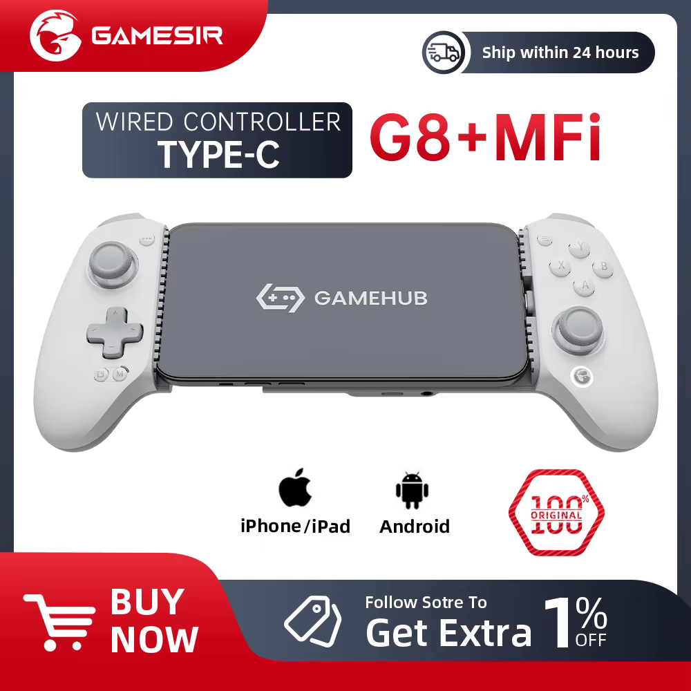 Manette de jeu filaire GameSir G8+ MFi pour iPhone