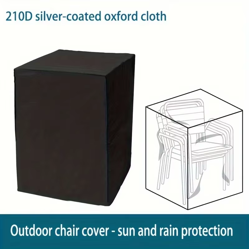Housse de chaise imperméable de jardin extérieur, housse de chaise en plein air de balcon, housse de meubles, protection de chaise noire, housse de chaise empilable