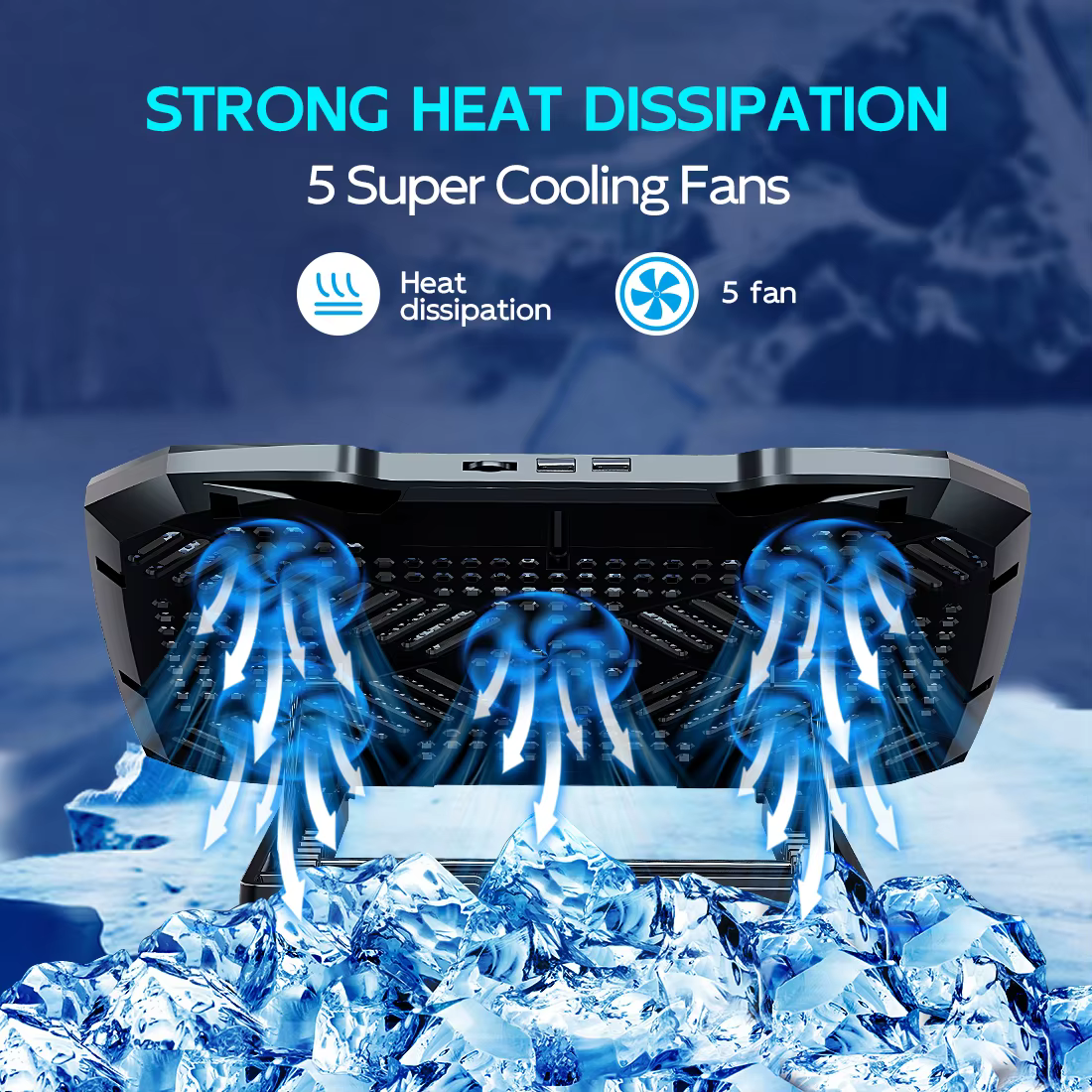 COOLCOLD Support de refroidissement pour ordinateur portable de 12 à 17 pouces